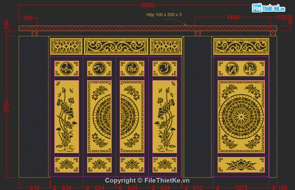 thư viện cửa file cad,mẫu cửa cổng hoa sen,mẫu cửa cổng vạn sự như ý file cad,cửa cổng cnc hoa văn,file cnc cửa trống đồng