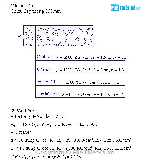 đồ án bê tông cốt thép,đồ án btct,đồ án bê tông,tính toán sàn sườn toàn khối,bản dầm
