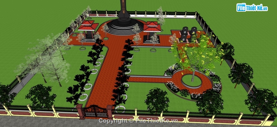 nghĩa trang liệt sỹ,sketchup nghĩa trang liệt sỹ,thiết kế nghĩa trang liệt sĩ