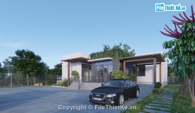 mẫu nhà 1 tầng,nhà 1 tầng đẹp,3dmax nhà 1 tầng