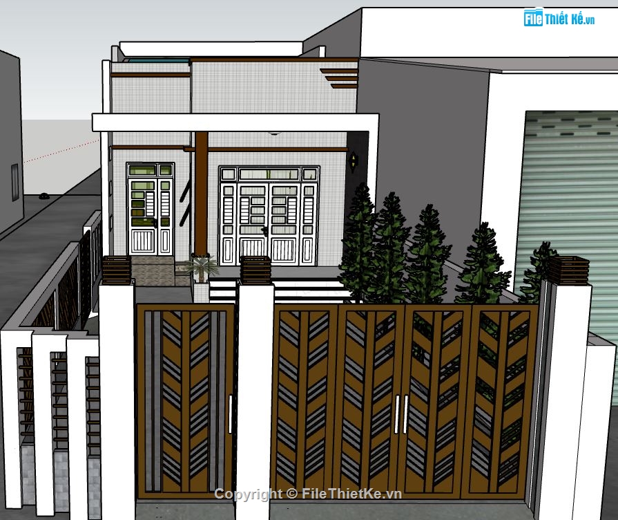 su nhà 1 tầng,model su nhà 1 tầng,sketchup nhà 1 tầng