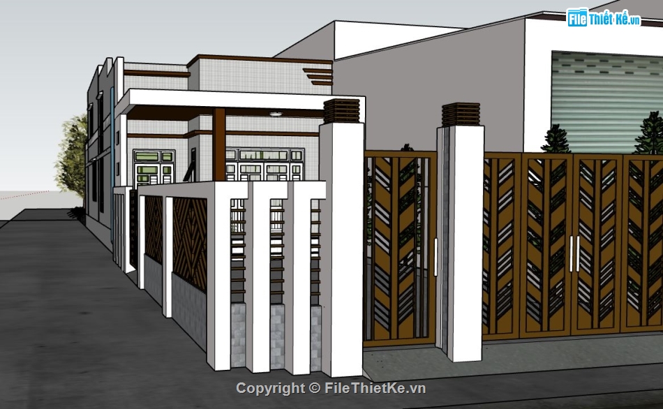 su nhà 1 tầng,model su nhà 1 tầng,sketchup nhà 1 tầng