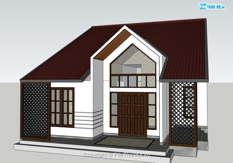 nhà 1 tầng,mẫu nhà 1 tầng,model su nhà 1 tầng