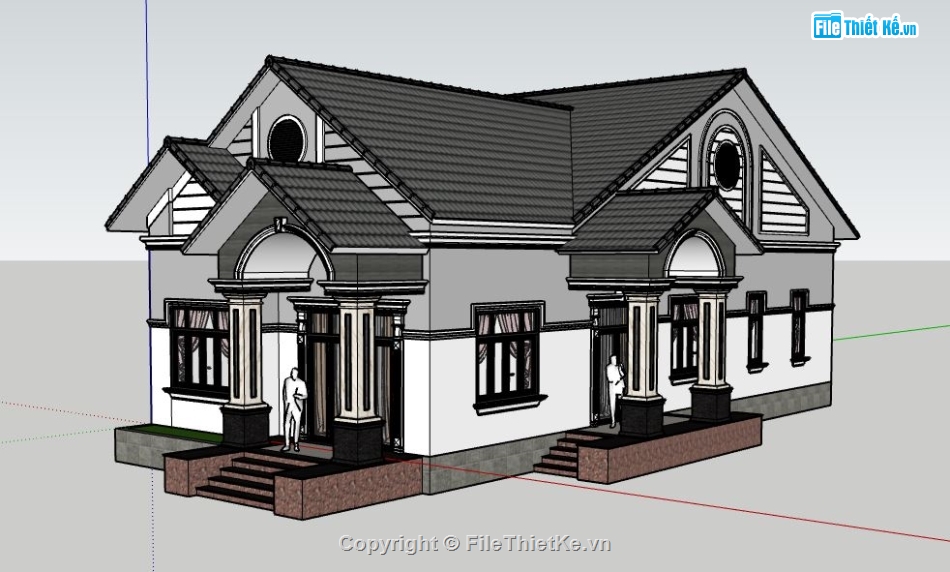 su nhà 1 tầng,model su nhà 1 tầng,sketchup nhà 1 tầng