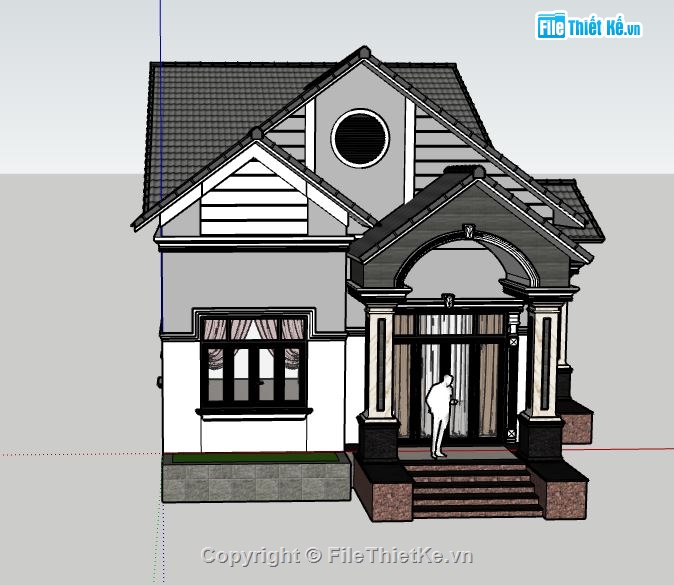 su nhà 1 tầng,model su nhà 1 tầng,sketchup nhà 1 tầng