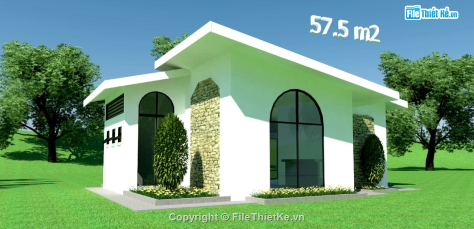 bản vẽ su nhà 1 tầng,file su  sketchup nhà 1 tầng,nhà 1 tầng su