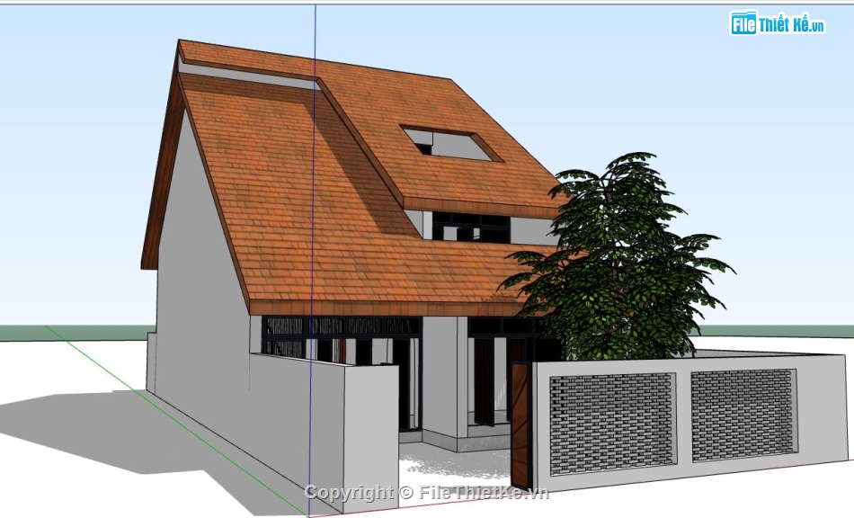 su nhà 1 tầng,sketchup nhà 1 tầng,model su nhà 1 tầng