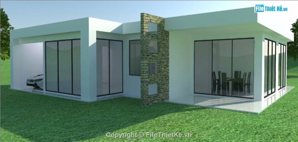 su nhà 1 tầng,sketchup nhà 1 tầng,model su nhà 1 tầng