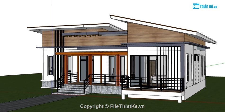 su nhà 1 tầng,model su nhà 1 tầng,sketchup nhà 1 tầng
