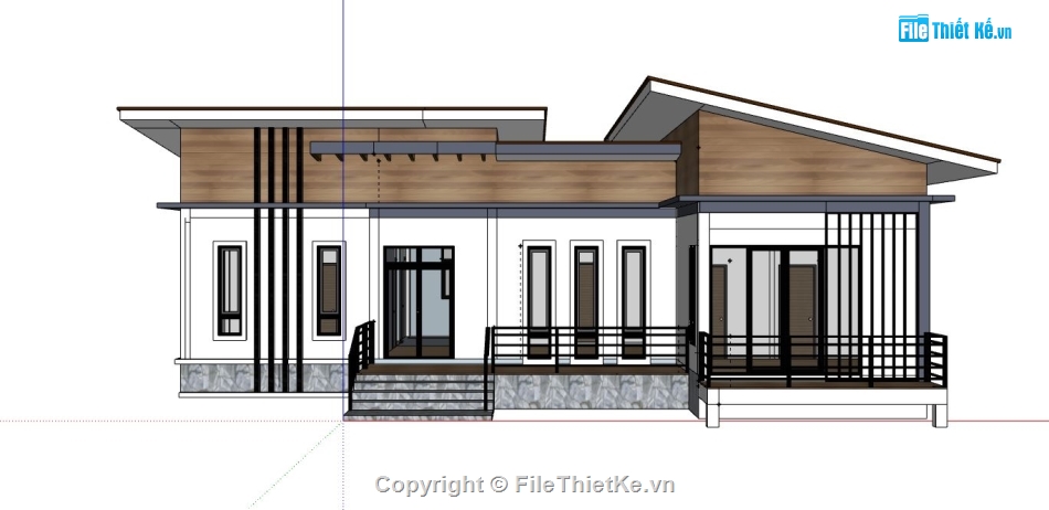 su nhà 1 tầng,model su nhà 1 tầng,sketchup nhà 1 tầng