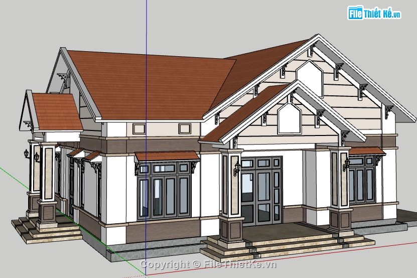 su nhà 1 tầng,model su nhà 1 tầng,model sketchup nhà 1 tầng