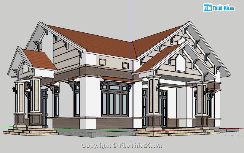 su nhà 1 tầng,model su nhà 1 tầng,model sketchup nhà 1 tầng
