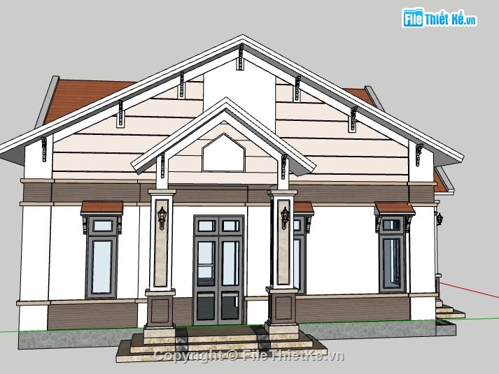 su nhà 1 tầng,model su nhà 1 tầng,model sketchup nhà 1 tầng