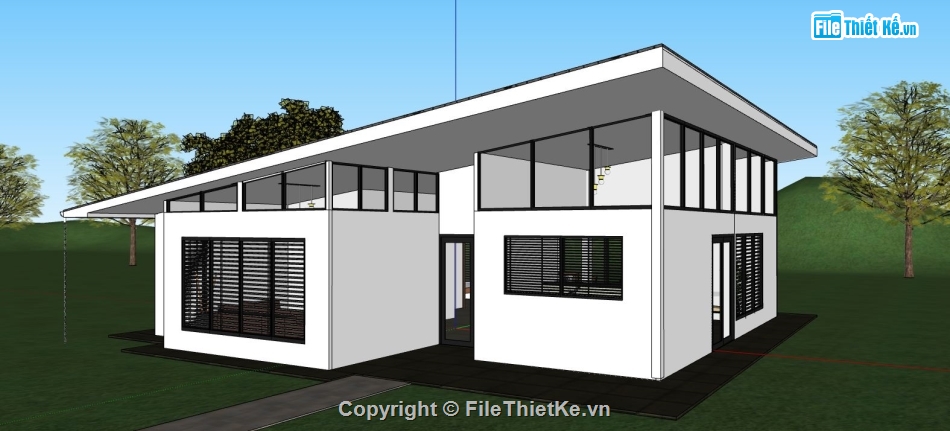 su biệt thự,model su biệt thự,sketchup biệt thự