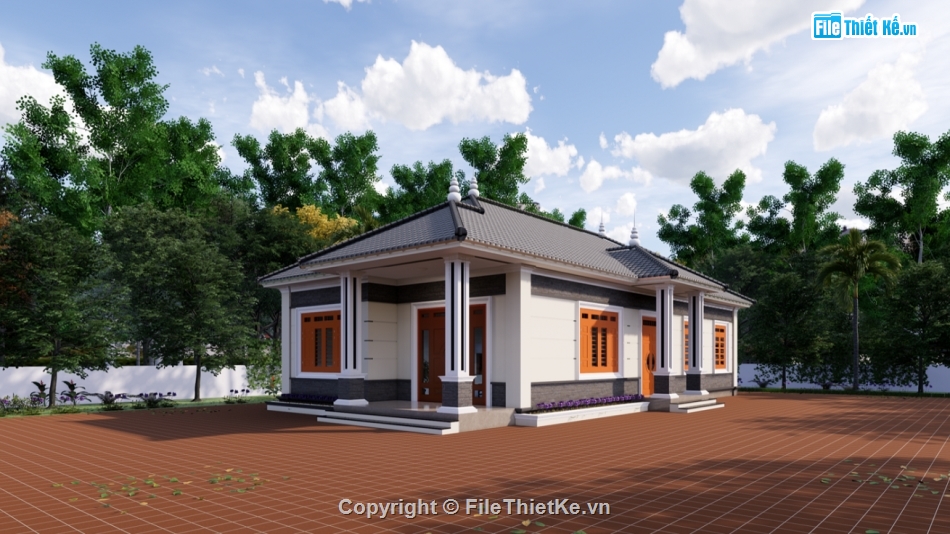 full bản vẽ nhà 1 tầng,mẫu công trình revit,biệt thự full (file revit),file revit biệt thự