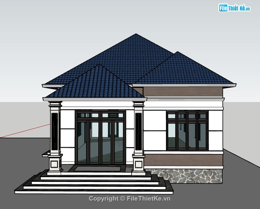 file su biệt thự,model su biệt thự,file sketchup biệt thự