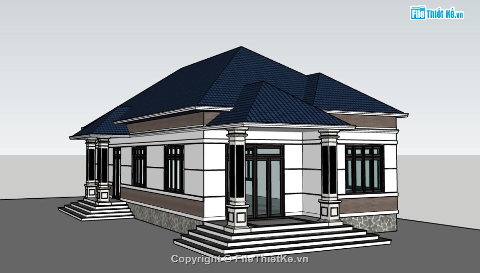 file su biệt thự,model su biệt thự,file sketchup biệt thự