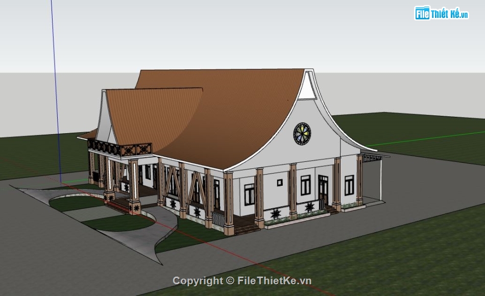 su nhà 1 tầng,file sketchup nhà 1 tầng,model su nhà 1 tầng
