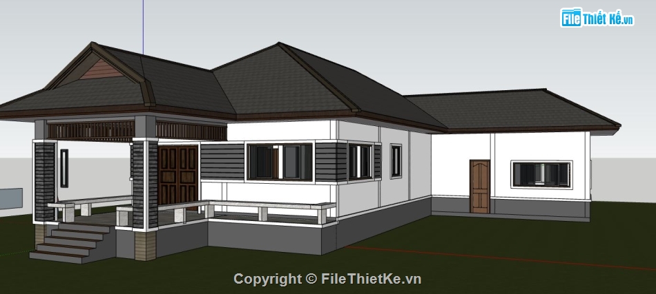 nhà 1 tầng,su nhà 1 tầng,model su nhà 1 tầng