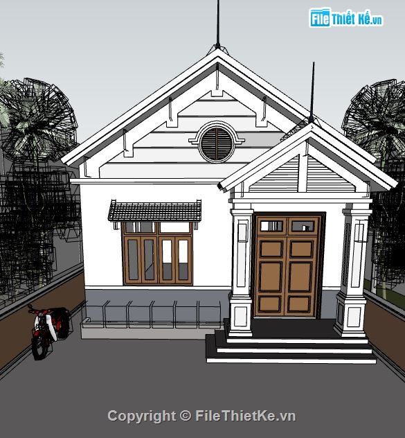 su nhà 1 tầng,model su nhà 1 tầng,sketchup nhà 1 tầng