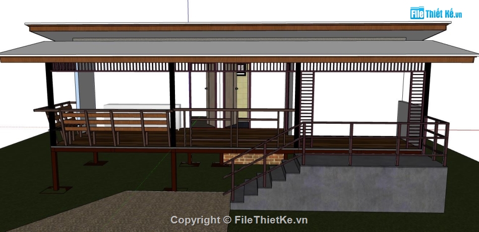 su nhà 1 tầng,model su nhà 1 tầng,sketchup nhà 1 tầng