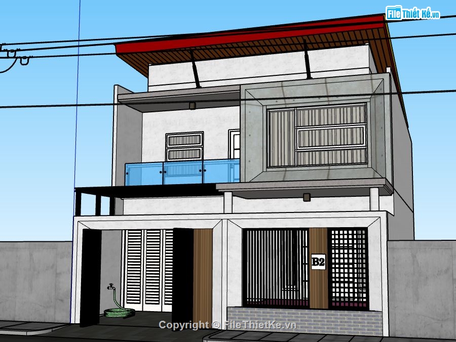 mẫu nhà 2 tầng 1 tum,file 3d  sketchup nhà 2 tầng 1 tum,file sketchup nhà 2 tầng 1 tum