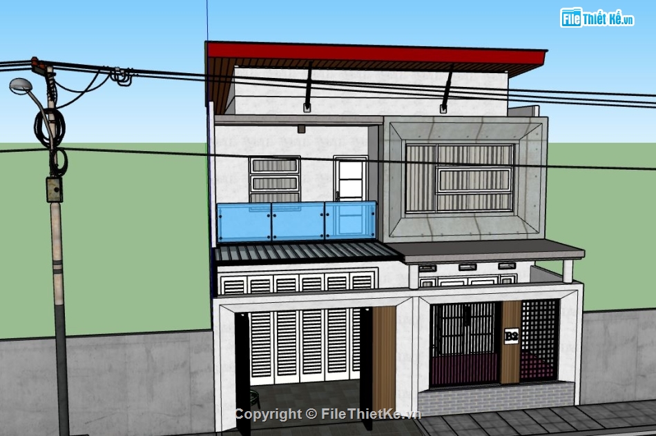 mẫu nhà 2 tầng 1 tum,file 3d  sketchup nhà 2 tầng 1 tum,file sketchup nhà 2 tầng 1 tum