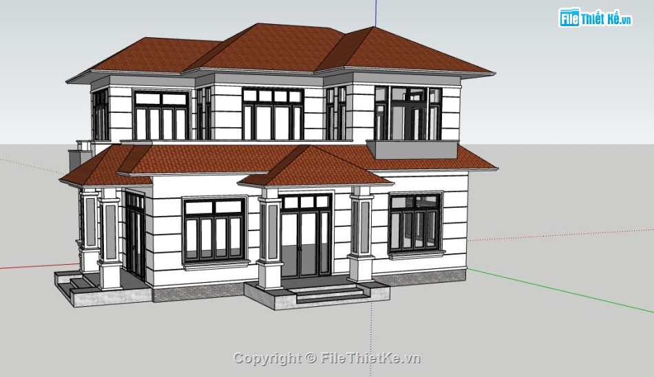 su nhà 2 tầng,model su nhà 2 tầng,sketchup nhà 2 tầng