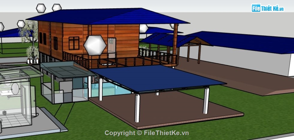 su nhà 2 tầng,sketchup nhà 2 tầng,model su nhà 2 tầng
