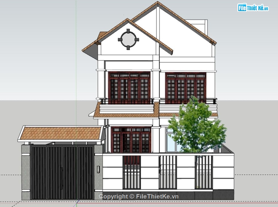 model su nhà 2 tầng,su nhà 2 tầng,sketchup nhà 2 tầng