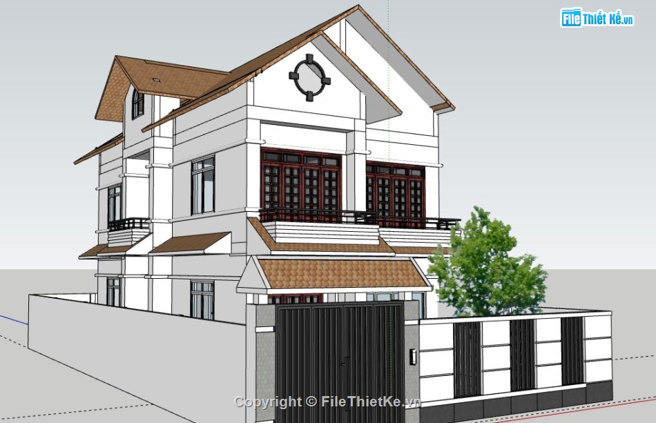 model su nhà 2 tầng,su nhà 2 tầng,sketchup nhà 2 tầng