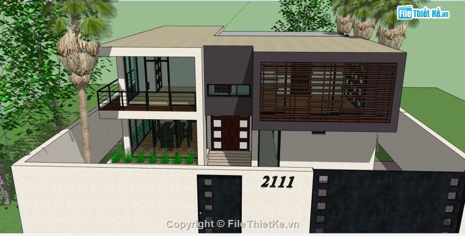 su nhà 2 tầng,model su nhà 2 tầng,sketchup nhà 2 tầng