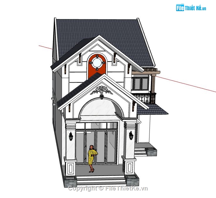 su nhà 2 tầng,model su nhà 2 tầng,sketchup nhà 2 tầng