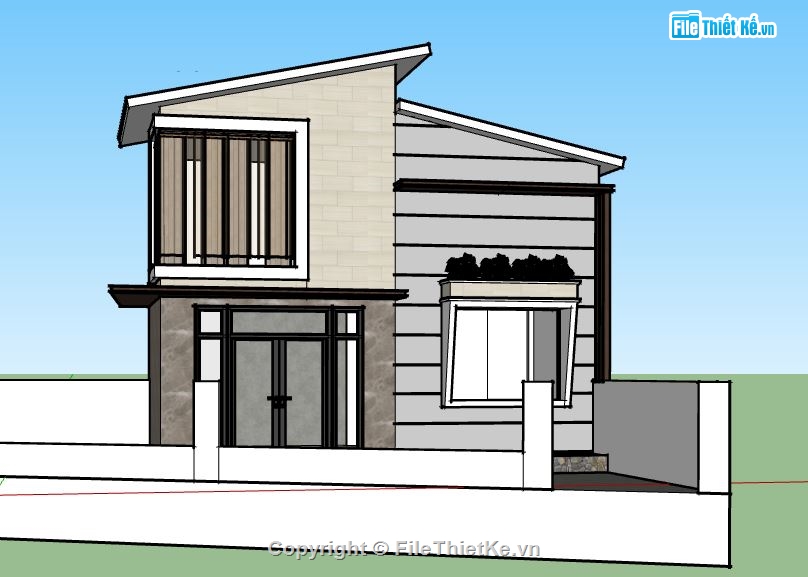 su nhà 2 tầng,model su nhà 2 tầng,sketchup nhà 2 tầng