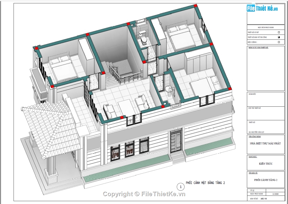 Revit nhà phố,Nhà 2 tầng đẹp,file revit biệt thự đẹp