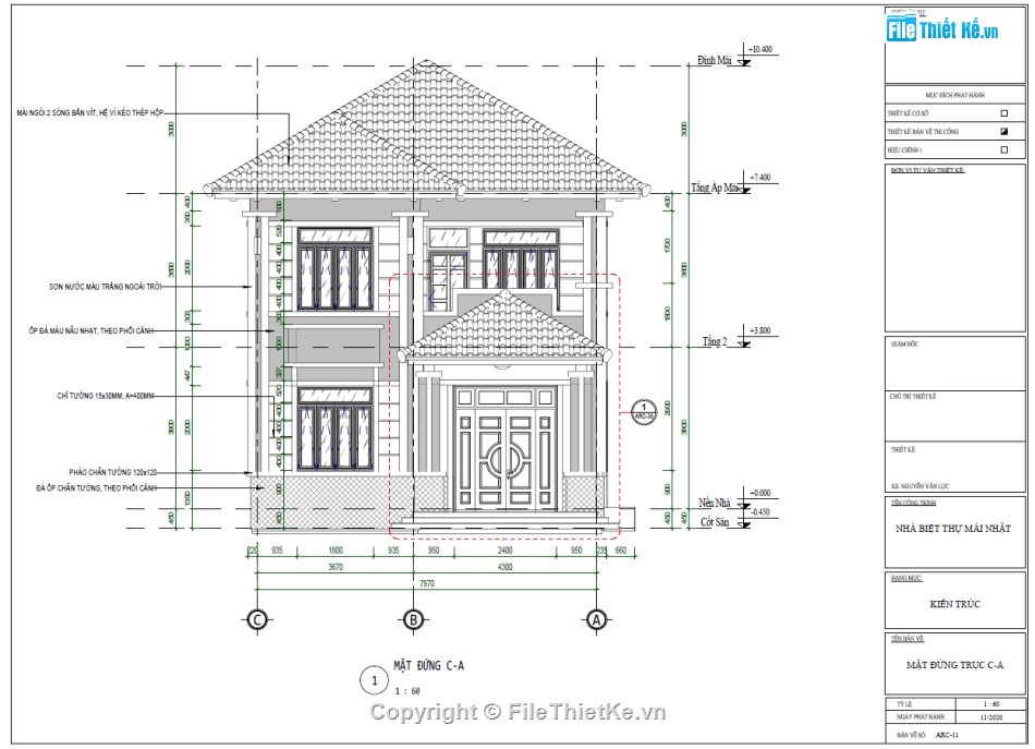 Revit nhà phố,Nhà 2 tầng đẹp,file revit biệt thự đẹp