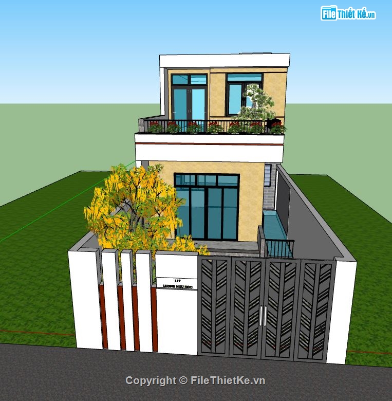 su nhà 2 tầng,model su nhà 2 tầng,sketchup nhà 2 tầng