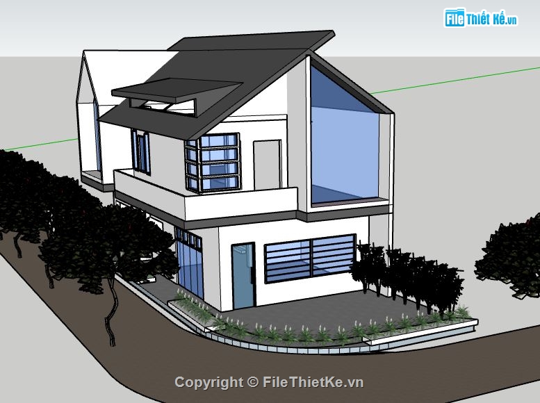 su nhà 2 tầng,nhà 2 tầng,sketchup nhà 2 tầng