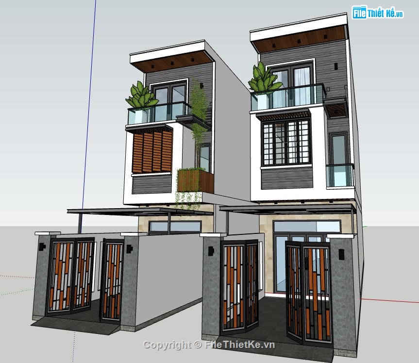 nhà 3 tầng,su nhà 3 tầng,sketchup nhà 3 tầng