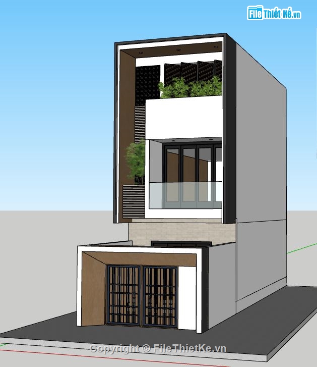 su nhà 3 tầng,model su nhà 3 tầng,sketchup nhà 3 tầng