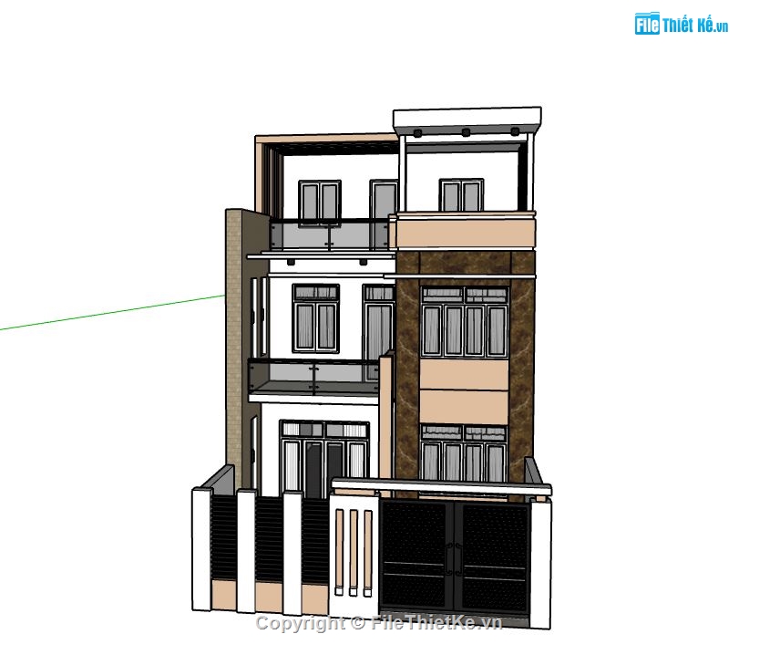 su nhà 3 tầng,model su nhà 3 tầng,sketchup nhà 3 tầng