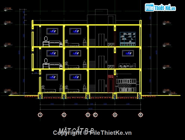 3 tầng,nhà 3 tầng,file cad 3 tầng,file nhà 3 tầng