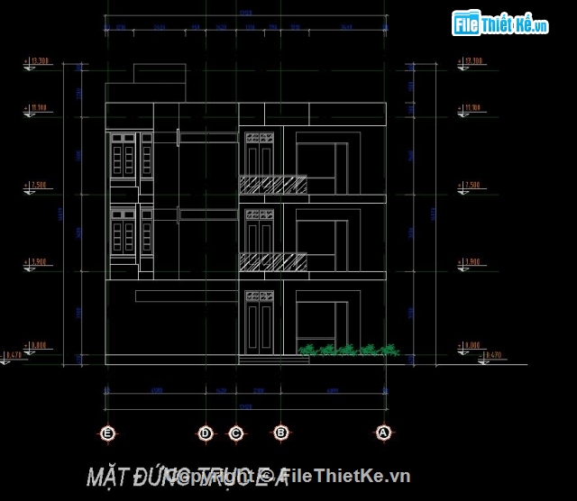 3 tầng,nhà 3 tầng,file cad 3 tầng,file nhà 3 tầng