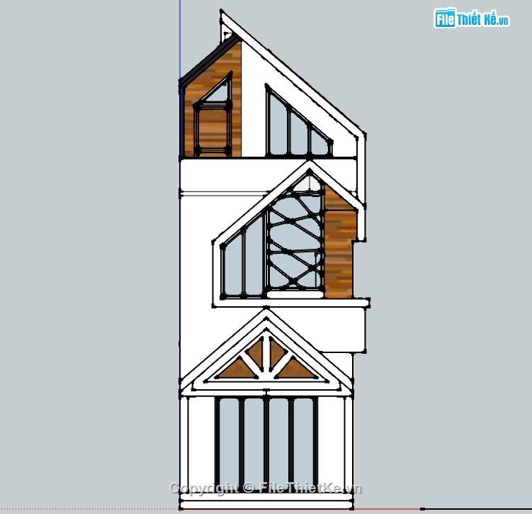 su nhà 3 tầng,model su nhà 3 tầng,sketchup nhà 3 tầng