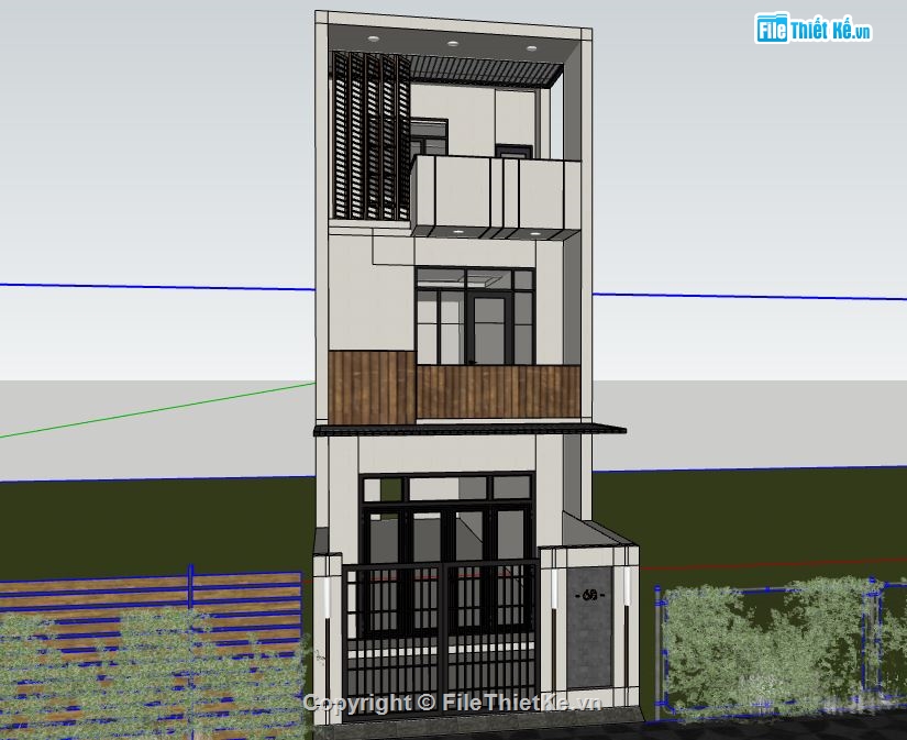 su nhà 3 tầng,model su nhà 3 tầng,sketchup nhà 3 tầng