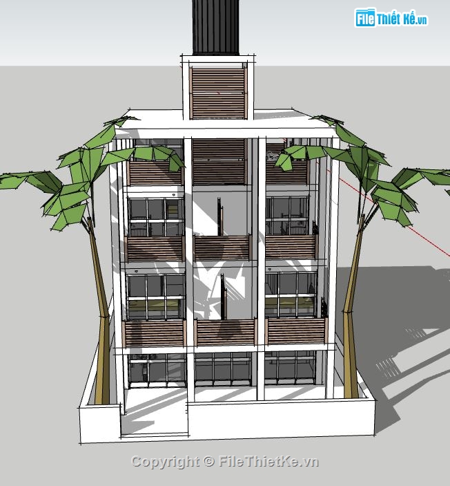 su nhà 4 tầng,model su nhà 4 tầng,sketchup nhà 4 tầng