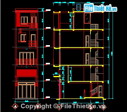 Nhà 5 tầng kt 4x8  m,nhà 5 tầng phối cảnh,Nhà 5 tầng full thiết kế