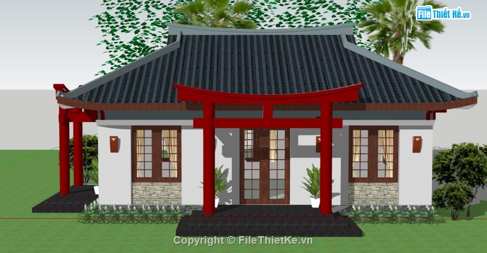 nhà ăn file su,nhà ăn sketchup,file su nhà ăn