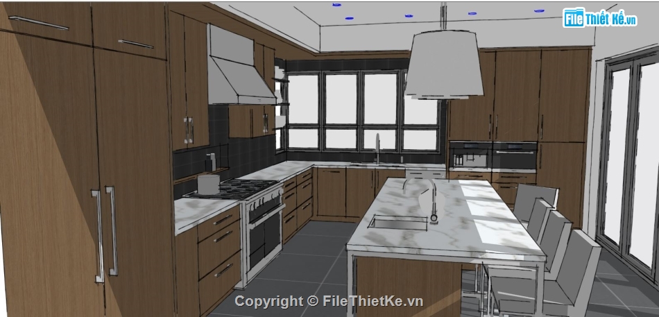 file su nhà bếp,file sketchup nhà bếp,model su nhà bếp