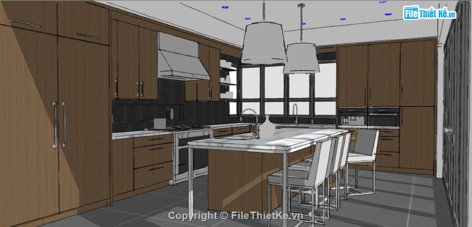 file su nhà bếp,file sketchup nhà bếp,model su nhà bếp